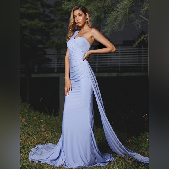 Hebeos Women's One-Shoulder Sleeveless Dress Lavender S - Picture 4 of 16